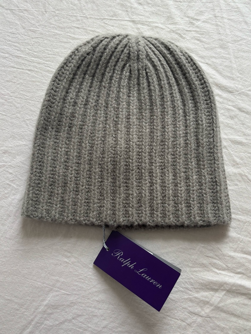NWT Ralph Lauren Cashmere Boucle Hat Beanie seen Krystal Jung $490 purple label